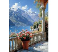 Diamond Art Kits Adults Patio, Diamond Painting Sea 5D Crystal Art Craft Painting, DIY Full Round Drill Strass Embroidery Kit for Adults Sequin Crafts for Home Wall Decor, Gifts 40x60cm 3-9O49