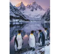 Diamond Art Kits Adults Penguin, Diamond Painting Kit Lake 5D Crystal Art Kits for Adults Painting, Easy DIY Full Square Drill Rhinestones Sequin Crafts Kit for Home Wall Decor, Gifts 20x28in 8-3037