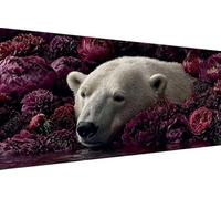 Diamond Art Kits Adults Polar Bears, Diamond Painting Kit Flower 5D Crystal Art Crafts for Adults for Paintings, DIY Full Round Drill Strass Embroidery for Beginner for Home Wall Decor 30X60cm 8-WD96