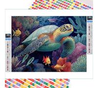 Diamond Art Kits Adults, Sea Turtle Diamond Painting Kits with HD Canvas, DIY Gem Art Sparkle Rhinestone Cross Stitch Kits for Home Office Wall Art, Creative Craft Gift for Her, 40x70cm （Fish） 2Z#850