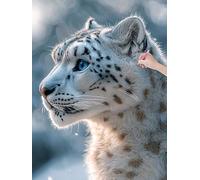 Diamond Art Kits Adults, Snow Leopard Diamond Painting Kits for Adults, DIY Full Drill Crystal Art Cross Stitch Embroidery Kit Arts and Crafts for Beginner, Paint by Numbers for Home Decor 40x50, R-70