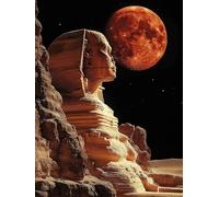 Diamond Art Kits Adults Sphinx, 5D Diamond Painting Kit Sun, DIY Cross Stitch Kits for Adults, Full Drill Crystal Art and Crafts Picture, Hobbies for Women, Room Decor, Gifts 30x40cm fjh-7217