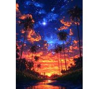 Diamond Art Kits Adults Starry Sky, Diamond Painting Tree 5D Crystal Art Embroidery Kit, DIY Full Square Drill Strass Craft Painting for Adults Sequin Crafts for Home Wall Decor, Gifts 50x80cm B-HS51R