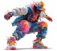 Diamond Art Kits Adults Street Dance, Diamond Painting Modern 5D Crystal Art Crafts for Adults Kits, DIY Square Full Drill Embroidery Cross Stitch Paintings for Home Wall Decor, 19.7x19.7 Inch R-9Z64