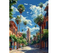 Diamond Art Kits Adults Street, Diamond Painting City 5D Crystal Art Craft Painting, DIY Full Square Drill Strass Embroidery Kit for Adults Sequin Crafts for Home Wall Decor, Gifts 40x60cm K-C588