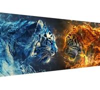Diamond Art Kits Adults Tiger, Diamond Painting Kit Animal 5D Crystal Art Crafts for Adults for Paintings, DIY Full Round Drill Strass Embroidery for Beginner for Home Wall Decor 80x160cm 2-0I60