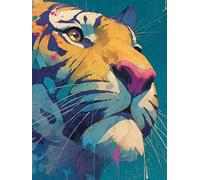 Diamond Art Kits Adults Tiger, Diamond Painting Kit Animal 5D Crystal Art Kits for Adults Painting, DIY Full Round Drill Strass Embroidery Sequin Crafts Kit for Home Wall Decor, Gifts 80x120cm F-3043