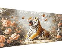 Diamond Art Kits Adults Tiger, Diamond Painting Kit Butterfly 5D Crystal Art Crafts for Adults for Paintings, DIY Full Round Drill Strass Embroidery for Beginner for Home Wall Decor 30X60cm 1-2E65