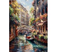 Diamond Art Kits Adults Venice, Diamond Painting Kit Flower 5D Crystal Art Kits for Adults Painting, DIY Full Square Drill Rhinestones Sequin Crafts Kit for Home Wall Decor, Gifts 32x40in V-9Z80
