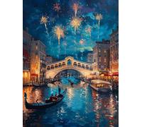 Diamond Art Kits Adults Venice, Diamond Painting Kit River 5D Crystal Art Kits for Adults Painting, Easy DIY Full Square Drill Rhinestones Sequin Crafts Kit for Home Wall Decor, Gifts 20x28in P-9S89