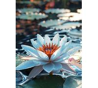 Diamond Art Kits Adults, Water Lily Diamond Painting Kits for Adults, 5D DIY Square Full Drill Flowers Crystal Art Cross Stitch Rhinestone Gem Arts and Craft for Beginners, Wall Decor, 60x80 cm, R-26