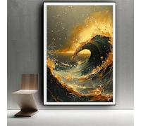 Diamond Art Kits Adults Wave Diamond Painting Kit, Large Dimond Art 32x40inch/80x100cm 5D Full Drill Gem Crystal Arts and Crafts for Adults, DIY Painting by Numbers Sequin Arts Kits Landscape 0z-410