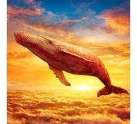 Diamond Art Kits Adults Whale, Diamond Painting Cloud 5D Crystal Art Crafts for Adults Kits, DIY Square Full Drill Embroidery Cross Stitch Paintings for Home Wall Decor, Gifts 11.8x11.8 inch 4-9V76