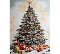 Diamond Art Kits, Cartoon Christmas Tree DIY 5D Full Drill Round Diamond Painting Kits for Beginners Home Wall Decor 40x50cm