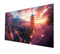 Diamond Art Kits City Diamond Painting 40 x 20 in, Mount Fuji Paint by Numbers with Rhinestones on Canvas, Cross Stitch Embroidery Colorful Gem Art and Crafts for Adults As Room Decor, Gifts model1047