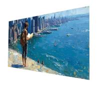 Diamond Art Kits City Diamond Painting 80 x 40 Inch, Sea View Paint by Numbers with Rhinestones on Canvas, Cross Stitch Embroidery Colorful Gem Art and Crafts for Adults As Room Decor, Gifts model1330