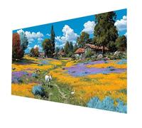 Diamond Art Kits Farm Diamond Painting 24 x 12in, Landscape Paint by Numbers with Rhinestones on Canvas, Cross Stitch Embroidery Colorful Gem Art and Crafts for Adults As Room Decor, Gifts model-1871