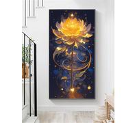 Diamond Art Kits Flower 32x64 inch, 2026 New Diamond Painting Lotus 5D DIY Rhinestone Gem Art Accessories, Arts and Crafts for Adults Embroidery Canvas Picture Kits, Hobbies for Adults Women O-718X