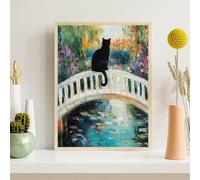 Diamond Art Kits for Adults, 5D Diamond Painting Landscape Cat, 60x80cm/24x32inch Full Round Drill Crystal Embroidery Cross Stitch Kits, DIY Gem Crystal Art Crafts for Home Wall Decor Gift, z@14