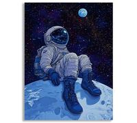 Diamond Art Kits for Adults, 5D Diamond Painting Space Astronaut, 16x24 inch/40x60cm Full Round Drill Crystal Embroidery Cross Stitch Kits, DIY Gem Crystal Art Crafts for Home Wall Decor Gift, z@860
