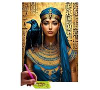 Diamond Art Kits for Adults, 5D DIY Egyptian Women Diamond Painting Kits for Beginners Square Full Drill Painting with Diamonds Crystal Gem Art and Crafts, for Home Wall Christmas Decor 30x40cm X-5
