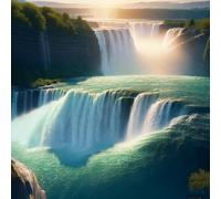 Diamond Art Kits for Adults, 5D Niagara Falls Square Crystal Diamond Painting, DIY Gem Art Kit Beginner Full Drill Paint, Diamond dots, Christmas Diamond Art, for Home Wall Decor Gifts 40x40cm S-286