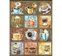Diamond Art Kits for Adults Accessories, 5D Coffee Cup Dimond Picture Beginner Diamond Painting Kits DIY Full Drill Paint By Numbers Crystal Gem Art, for Christmas Home Wall Art Decor 8x12in HS-1472
