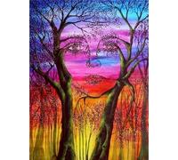 Diamond Art Kits for Adults Accessories,5D Colourful Abstract Tree Dimond Picture Beginner Diamond Painting Kits DIY Paint By Numbers Crystal Gem Art,for Christmas Home Wall Art Decor 12x18in HS-1682