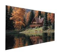 Diamond Art Kits for Adults Cabin Diamond Painting Kit, Full Drill Deer Paint by Numbers for Adults, Crystal Rhinestone Cross Stitch Embroidery Kit 40x80 Inches for Wall Art Home Decor, Gifts JXL-8009