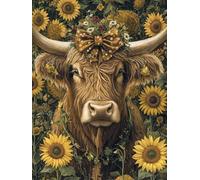 Diamond Art Kits for Adults, Diamond Paintings Ox, DIY 5D Sunflowersquare Full Drill Gem Art Painting for Adults Kids Beginners, Crystal Embroidery Kits Crafts, for Home Wall Decor Gifts 40X50cm Q-95