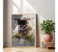 Diamond Art Kits for Adults - Flower & Windowsill - 30x50cm 5D Full Drill DIY Diamond Painting for Home Decor, Crystal Rhinestone Craft for Relaxation & Stress Relief, Creative Gift for Women 1Z-314