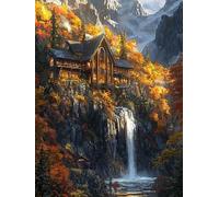 Diamond Art Kits for Adults, Landscape Diamond Painting Kits Adults, 5D Autumn Full Drill Crystal Art Painting, DIY Cross Stitch Embroidery Crafts Paint by Numbers, for Home Decoration 60x80cm A-49