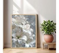 Diamond Art Kits for Adults - Lily & White - 50x65cm 5D Full Drill DIY Diamond Painting for Home Decor, Crystal Rhinestone Craft for Relaxation & Stress Relief, Creative Gift for Women/Men 1Z-586