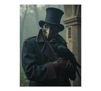 Diamond Art Kits for Adults - Mysterious Figure with Top Hat Raven Diamond Painting Kits for Adults Beginner, 12x16 in Frameless Diamond Painting Kit for Home Wall Decor