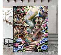 Diamond Art Kits for Adults,Retro Architecture 5D Square Diamond Painting Kits,DIY Full Drill Crystal Rhinestone Canvas Embroidery Picture for Home Decor Gift(95x115cm)