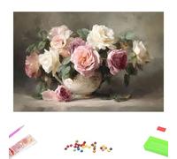 Diamond Art Kits for Adults - Retro & Flower - 50x65cm 5D Full Drill DIY Diamond Painting for Home Decor, Crystal Rhinestone Craft for Relaxation & Stress Relief, Creative Gift for Women/Men 1Z-1200