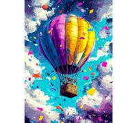 Diamond Art Kits for Adults Sky, Colorful Diamond Painting Kits for Beginners, 5D DIY Full Round Drill Gem Dots Hot Air Balloon Paint by Diamonds Art and Craft Kit for Gift Home Decor 12x16 inch