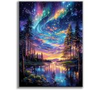 Diamond Art Kits for Adults, Starry Sky DIY Diamond Painting for Beginners | 12x16 Inch, Full Drill Round Dots, Aurora Landscapes 5D Gem Art Craft Kits, Home Decor, Stress Relief Relaxing Hobby Gift