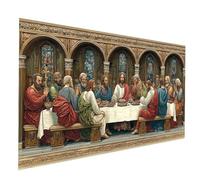 Diamond Art Kits for Adults The Last Supper Diamond Painting Kit, Full Drill Landscape Paint by Numbers for Adults, Crystal Rhinestone Cross Stitch Embroidery Kit 14x28 In Wall Art Home Decor JXL-7902