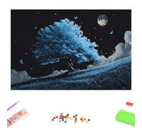 Diamond Art Kits for Adults - Tree & Moon - 50x70cm 5D Full Drill DIY Diamond Painting for Home Decor, Crystal Rhinestone Craft for Relaxation & Stress Relief, Creative Gift for Women/Men 1Z-823
