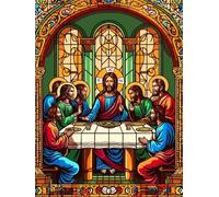 Diamond Art Kits for Kids 5D Diamond Painting The Last Supper Man 30x40cm Simple and Easy To Learn, DIY Painting with Square Drill , Fun Creative Crafts Activity for Beginners for Bedroom Decor LH-140