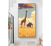 Diamond Art Kits Giraffe 20x48 inch, 2026 New Diamond Painting Elephant 5D DIY Rhinestone Gem Art Accessories,Arts and Crafts for Adults Embroidery Canvas Picture Kits,Hobbies for Adults Women O-1000X