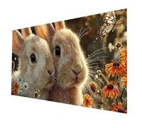 Diamond Art Kits Rabbit Diamond Painting 32 x 16In, Butterfly Paint by Numbers with Rhinestones on Canvas, Cross Stitch Embroidery Colorful Gem Art and Crafts for Adults As Room Decor, Gifts model2432