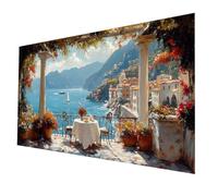 Diamond Art Kits Sea View Diamond Painting 56x28 Inch, City Paint by Numbers with Rhinestones on Canvas, Cross Stitch Embroidery Colorful Gem Art and Crafts for Adults As Room Decor, Gifts model-1679