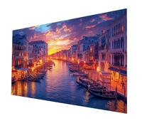 Diamond Art Kits Venice Diamond Painting 24 x 12in, Night View Paint by Numbers with Rhinestones on Canvas, Cross Stitch Embroidery Colorful Gem Art and Crafts for Adults As Room Decor, Gifts model863