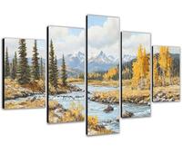 Diamond Art Landscape 5D Diamond Painting Kits for Adults 5-Piece,Paint by Numbers for Adults Tree 7 Full Drill Embroidery Cross Stitch Art Supplies for Room Decor,Gifts for Women Girl 88x175cm 0b-909