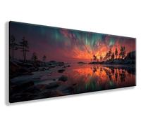Diamond Art Landscape, Aurora Diamond Painting for Adults Beginner, DIY Full Drill Crystal Art Paintings Rhinestone Embroidery Kit for Beginner, 5D Dimond Mosaic Gem Kit, Home Decor, 20X40cm, Model 44