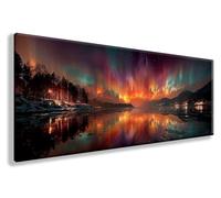 Diamond Art Landscape, Aurora Diamond Painting for Adults Beginner, DIY Full Drill Crystal Art Paintings Rhinestone Embroidery Kit for Beginner, Dimond Mosaic Kit, Home Decor, 100X300cm, Model 658
