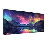 Diamond Art Landscape Aurora Diamond Painting Kits for Adults, DIY Full Drill Crystal Embroidery Cross Stitch Kits, Mosaic Kit for Adults, 5D Dimond Painting Crafts for Room Decor 50x100 cm 0Z-723
