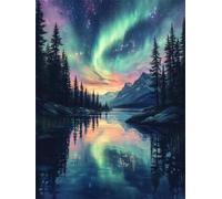 Diamond Art Landscape DIY Dimond Art Kit Adults 5D Aurora Full Drill Crystal Gem Painting Kit Cross Stitch Crafts for Adults kids Canvas Painting for Home Room Wall Decor Gifts Women 30x40cm W-102